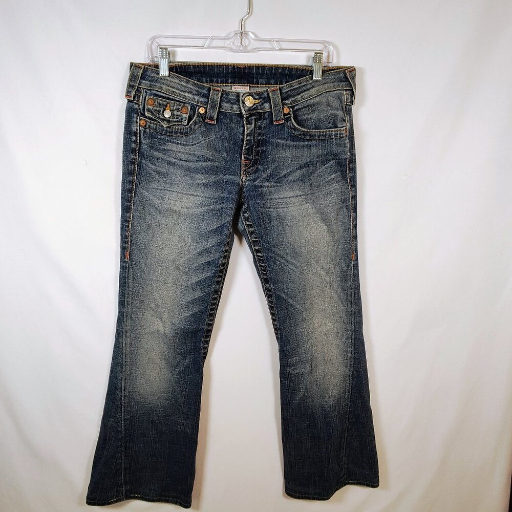 True Religion Jeans Women's‎ Size 31 Joey Vintage Low Rise Boot Cut Flap Pocket